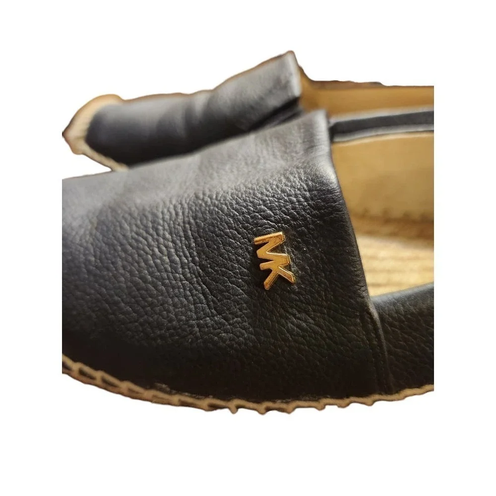 Michael Kors kendrick logo slip on pebbled leather espadrilles‎ size 8.5 blue